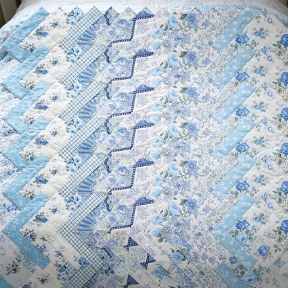 Nodsaw 42pcs 5" Vintage Blue Floral Cotton Fabric Squares - Precut Fabric Quilting Charm Pack - Assorted Print Quilt Fabric Squares 5x5 inch for Sewing, DIY Crafts, and Home Decor, Sunshine Blooms