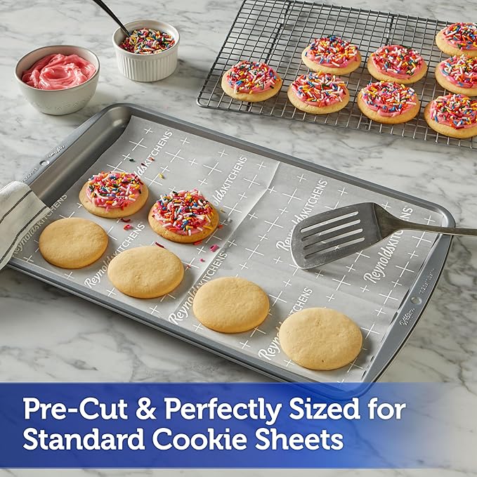 Reynolds Kitchens Cookie Baking Sheets, Pre-Cut Parchment Paper, 25 Count (Pack of 24)