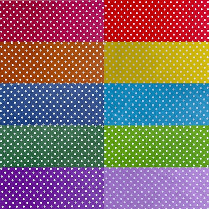 HANPATQUI 50PCS 8 x 8 inch 100% Cotton Fat Quarters Fabric for Sewing and Quilting Bundles Precut Fabric Square for DIY Craft Patchwork-Dot