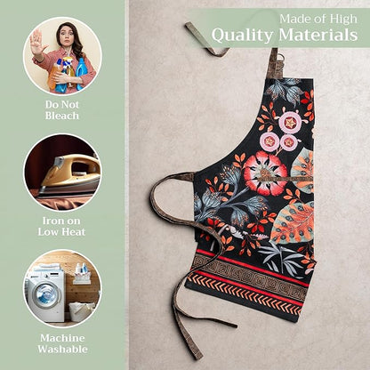 Maison d' Hermine 100% Cotton Apron for women with Pocket Kitchen Chef Apron for Men Cooking Spring Summer
