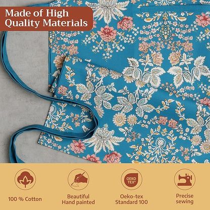 Maison d' Hermine 100% Cotton Apron for women with Pocket Kitchen Chef Apron for Men Cooking Spring Summer