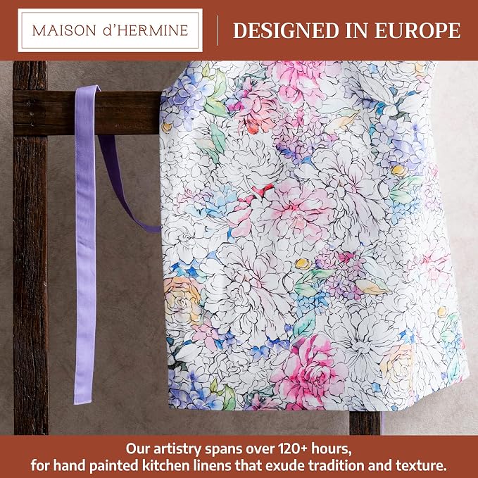 Maison d' Hermine 100% Cotton Apron for women with Pocket Kitchen Chef Apron for Men Cooking Spring Summer