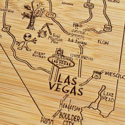 Totally Bamboo A Slice of Life Nevada State Serving and Cutting Board, 11" x 8.75"