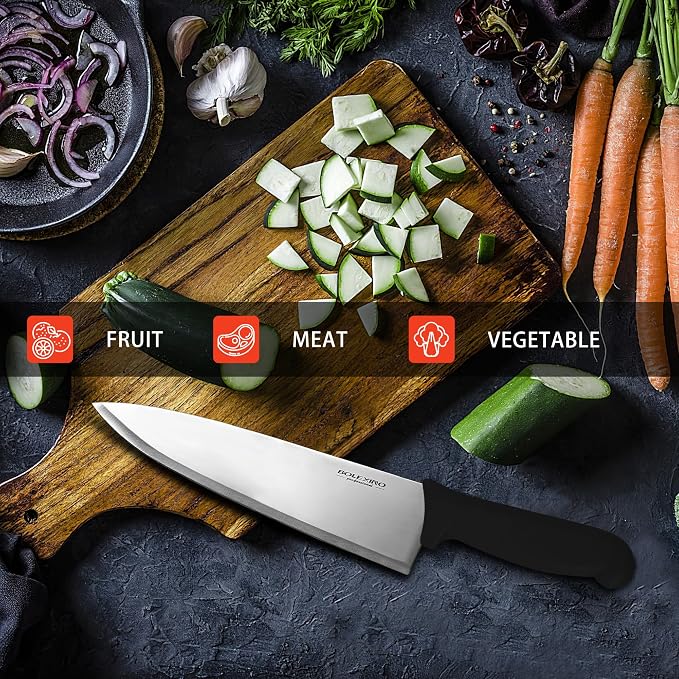 8 inch Japanese High Carbon Stainless Steel Chef Knife Set, Professional Extra Sharp Wide Cook Knife with Non-slip Ergonomic Handle, for Kitchen Home Restaurant