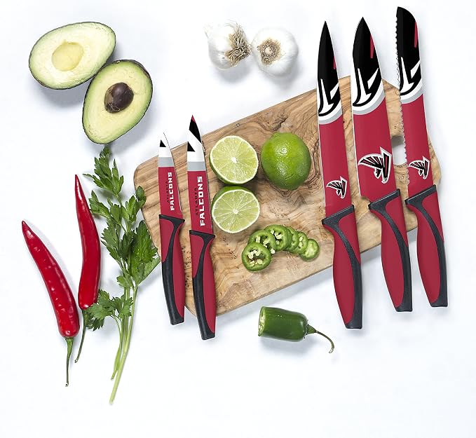 The Sports Vault NFL Atlanta Falcons 5-Piece Kitchen Knife Set