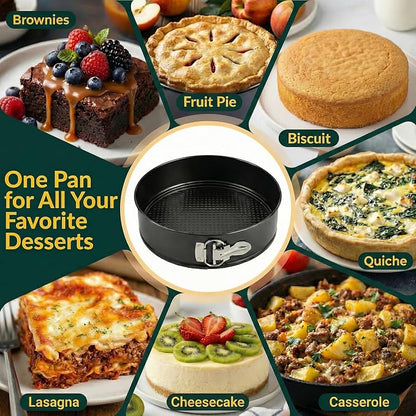 Cheesecake Pan 8 Inch Carbon Steel With Removable Bottom – Leakproof Design, Nonstick Coating Springform Pan – Durable Cake Mold With Secure Latch, Even Heat Cheese Cake Pans For Baking