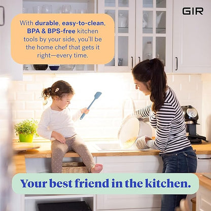 GIR: Get It Right Silicone Kitchen Spatula - Non-toxic Cooking Utensils for Nonstick Cookware, Cooking and Baking, Skinny - 11IN - Slate