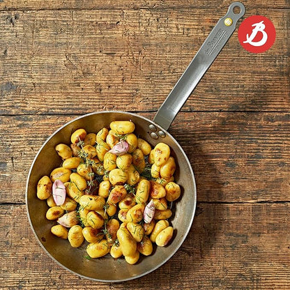 de Buyer MINERAL B Carbon Steel Fry Pan - 10.25” Diameter, 7.3” Cooking Surface - Ideal for Searing, Sauteing & Reheating - Naturally Non-Stick Finish - Made in France