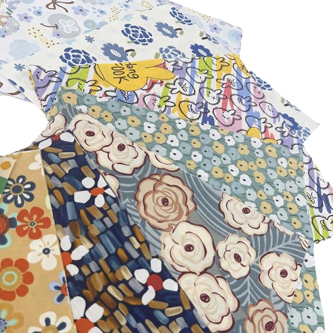 Sunflower Geometric Floral Layer Cake Fabric,10x10 Inch Pre-Cut Cotton Square Quilting Supplies Clearance for Sewing & DIY Crafts (42Pcs)