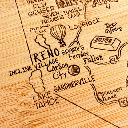 Totally Bamboo A Slice of Life Nevada State Serving and Cutting Board, 11" x 8.75"