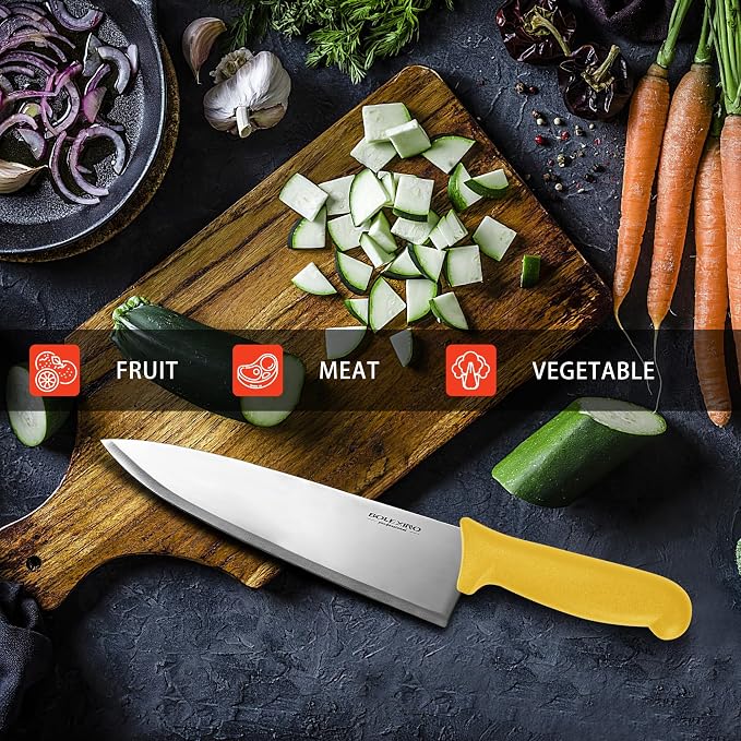 8 inch Japanese High Carbon Stainless Steel Chef Knife Set, Professional Extra Sharp Wide Cook Knife with Non-slip Ergonomic Handle, for Kitchen Home Restaurant
