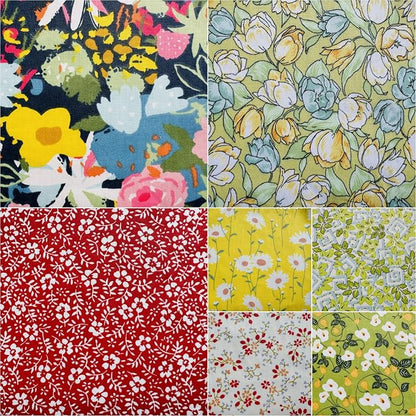 DMFR Floral Charm Packs for Quilting 5 Inch, 42Pcs 100% Cotton Fabric Squares 5 x 5 Precut Quilt Squares, Pink Flower Fabric Bundle for Baby Girl Quilts, Sewing, Patchwork, DIY Crafts
