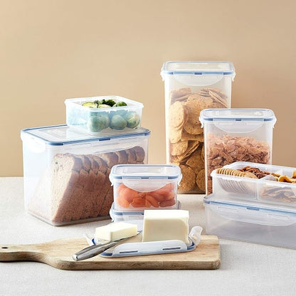LOCK & LOCK Easy Essentials Food Storage lids/Airtight containers, BPA Free, 14 Piece - Tall Rectangle, Clear