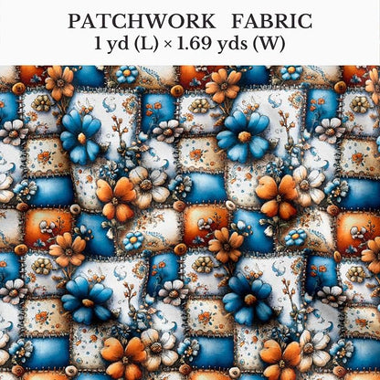 100% Cotton Fabric by the Yard – Turkish Quality Quilting & Sewing Fabric, 1 Yard x 1.69 Yards Wide, Patchwork Cotton for Crafts