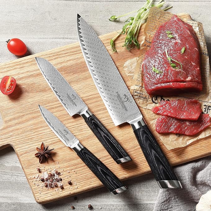 NANFANG BROTHERS Damascus + VG10 Knife,73 Layers, Sharp,Multi-functional,Cooking Utensils,Cutting Meat,Vegetables,Fruits,Home Use,Commercial