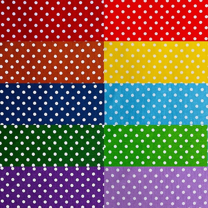 40 Strip Jelly Roll Fabric Strips for Sewing, 100% Cotton Fabric for Quilting Crafting, Precut Bundles, Patchwork Precut Quilt Squares-2.5" x 44" Dot