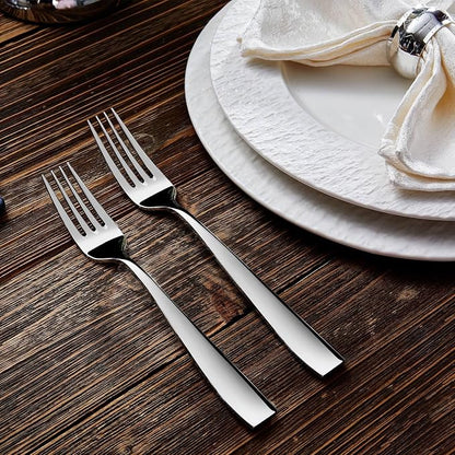 KEAWELL Premium 4-Piece Louis Salad Fork, 18/10 Stainless Steel, Set of 4, Fine Fork Set with Squared Edge, Dishwasher Safe (7.6 inches)