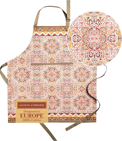 Maison d' Hermine 100% Cotton Apron for women with Pocket Kitchen Chef Apron for Men Cooking Spring Summer