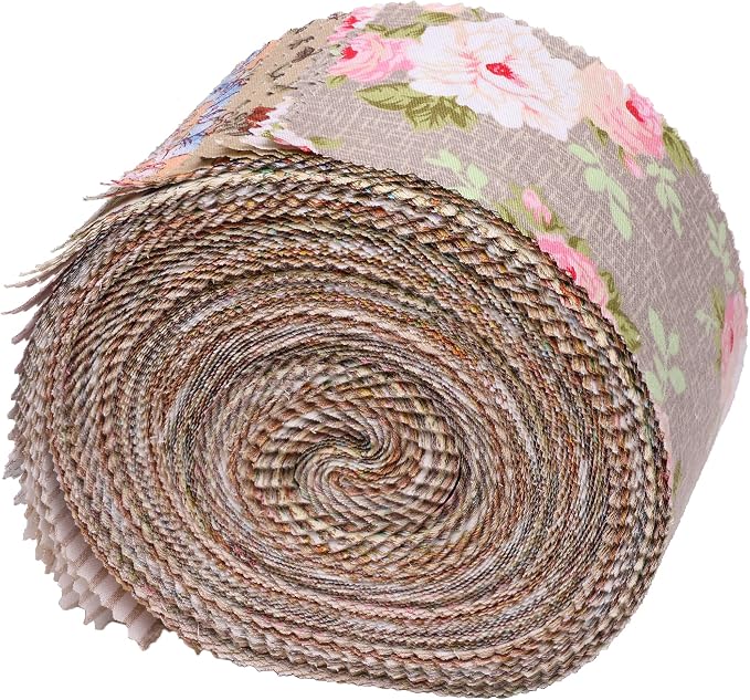 Nodsaw Jelly Rolls for Quilting Clearance 42 Strip 2.5" x 44" - Cotton Jelly Roll Fabric Strips for Quilting, Sewing, Blanket, Rug, Home Decor, and Purse Making, Vintage Light Brown