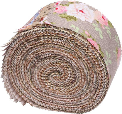 Nodsaw Jelly Rolls for Quilting Clearance 42 Strip 2.5" x 44" - Cotton Jelly Roll Fabric Strips for Quilting, Sewing, Blanket, Rug, Home Decor, and Purse Making, Vintage Light Brown