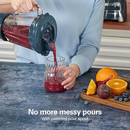 Hamilton Beach Power Elite Wave Action Blender For Smoothies, 40 Oz Glass Jar, 12 Functions Including Puree, Crush Ice, 700 Watts - Kitchen Makeover Blue (58155)