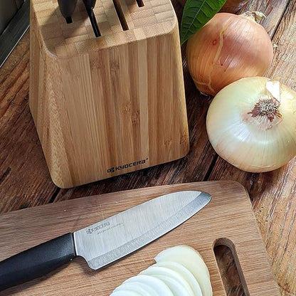Kyocera's Revolution 4-Piece Knife Set: Includes 7" Chef's Santoku, 5.5" Santoku, 4.5" Utility & 3" Paring-Black