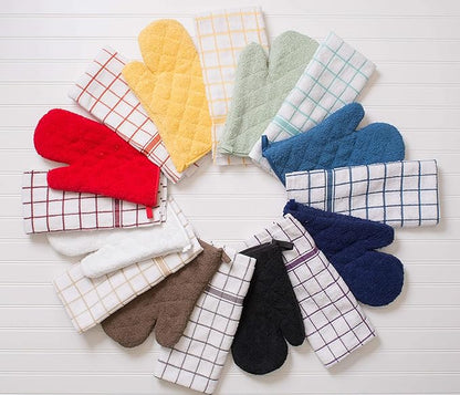 DII Basic Terry Collection Windowpane Dishcloth Set, 12x12, Spice, 6 Piece