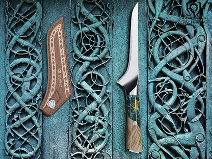 Dalstrong Boning Knife - 6 inch - Valhalla Series - 9CR18MOV HC Steel - Celestial Resin & Wood Handle Gift Knife - Fillet, Meat Cutting, Carving, Bone, Trimming, Deboning - Leather Sheath