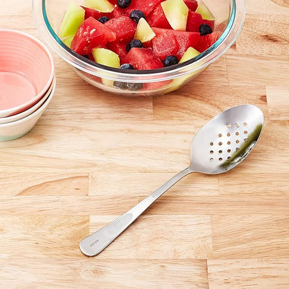 Mercer Culinary, 9 Inch, Silver Plating Spoon, Perforated Bowl, 9-Inch, 9"