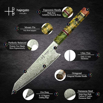 Damascus Chef Knife Petty Unique One Of Kind Handle Professional 6 Inch Japanese Chefs Kitchen Knife Vg10 67 Layers Damascus Steel Knive with Sheath