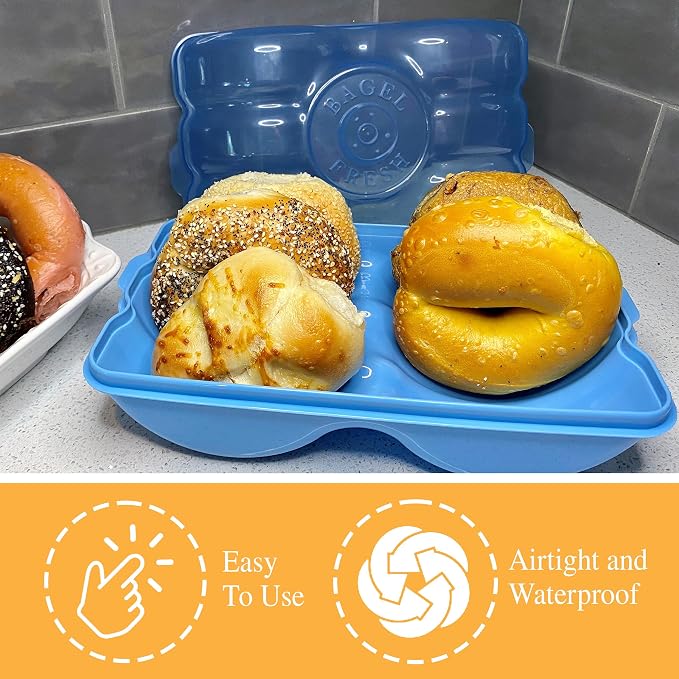 Touch Up Cup Ultimate Combo Bagel + Muffin Donut Fresh (Holds 6 Bagels, Holds Muffins, Donuts) - Reusable Bagel, & Storage/Food Saver Container Eco Friendly A Shark Tank Product, Brown