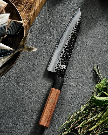 KYOKU Chef Knife, Kage Series 8" Kitchen Knife with 3-Layer Laminated Steel Blade Rosewood Handle, Japanese Style Chef's Knife, Kitchen Knife for Chopping Slicing Mincing and More