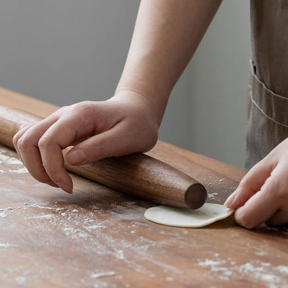 Muso Wood Decorative French Rolling Pins for Baking,Wooden Rolling Pin,Pastry Pizza Dough Roller (Walnut 15-3/4 Inch)