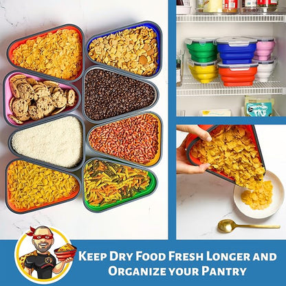 PIZZA PACK The Perfect Reusable Pizza Storage Container with 5 Microwavable Serving Trays - BPA-Free Adjustable Pizza Slice Container to Organize & Save Space, Orange 4 pk