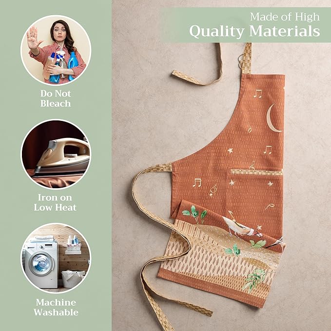 Maison d' Hermine 100% Cotton Apron for women with Pocket Kitchen Chef Apron for Men Cooking Spring Summer