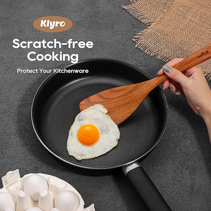 KLYRO 13 Pcs Wooden Cooking Utensil Set with Gift Box – Natural Wooden Spoons for Cooking & Serving, Nonstick Friendly, Perfect Housewarming & Holiday Gift