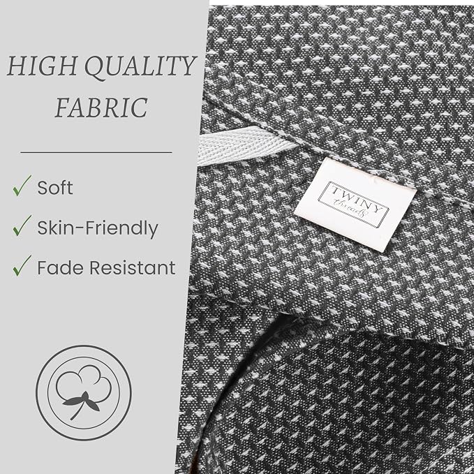 TWINY threads Dotted Weave Kitchen Towels Set of 4, 18x28 Inch, Soft & Absorbent Wash Cloths with Hanging Loop, Washable and Reusable Dishcloths for Cooking, Cleaning, Hand Towel - Grey