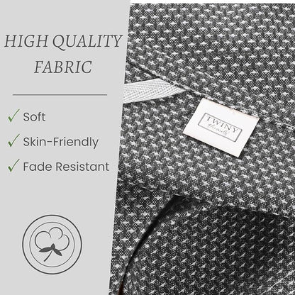 TWINY threads Dotted Weave Kitchen Towels Set of 4, 18x28 Inch, Soft & Absorbent Wash Cloths with Hanging Loop, Washable and Reusable Dishcloths for Cooking, Cleaning, Hand Towel - Grey