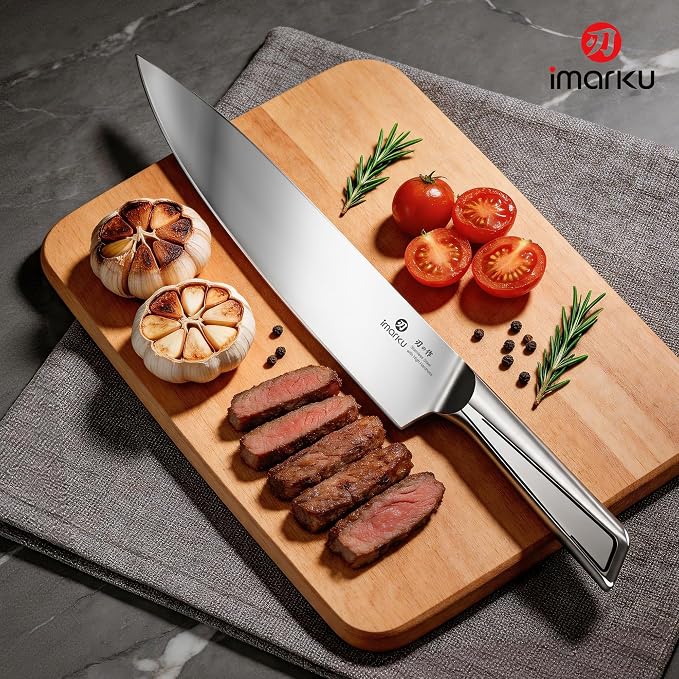 imarku Chef Knife 8 Inch, Ultra Sharp Stainless Steel Kitchen Knife with Ergonomic Handle, Professional Cooking Knife for Meat, Vegetables & Fruits, Rust Resistant Chef’s Knife with Gift Box
