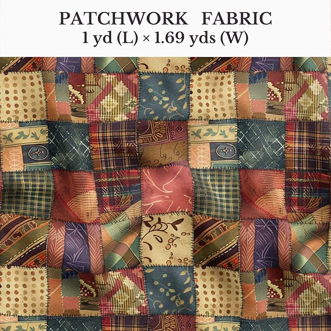 100% Cotton Fabric by the Yard – Turkish Quality Quilting & Sewing Fabric, 1 Yard x 1.69 Yards Wide, Patchwork Cotton for Crafts