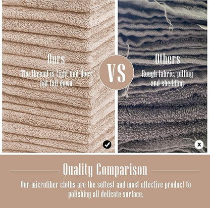 Sunny zzzZZ 24 Pack Kitchen Dishcloths - Does Not Shed Fluff - Reusable Dish Towels, Dish Cloths, Super Absorbent Coral Fleece Cleaning Cloths, Nonstick Oil Washable Fast Drying, 10 x 10 Inch (Brown)