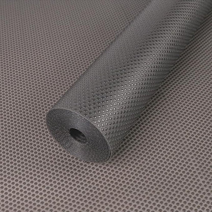 FLPMIX Shelf Liners for Kitchen Cabinets: 16" x 25' Clear Waterproof Drawer Mat - Translucent Grey Non-Adhesive Easy to Cut Refrigerator Liner for Pantry Shelving