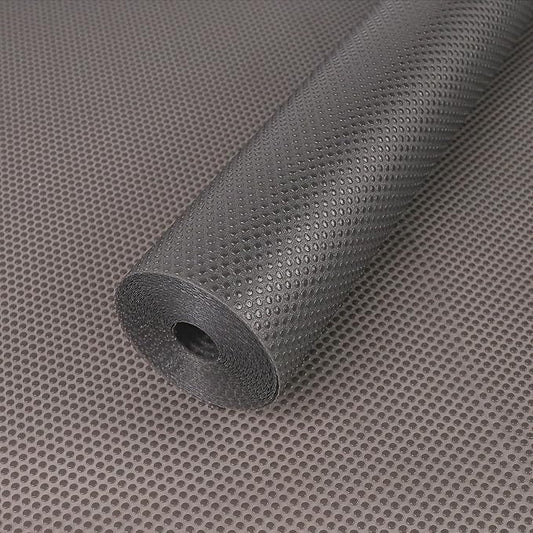 FLPMIX Kitchen Cabinet Drawer Liner: Clear Non-Adhesive Pantry Shelf Liner - Waterproof Easy to Cut Refrigerator Mat - Translucent Grey Bathroom Cupboard Liners for Shelves 15" x 240"