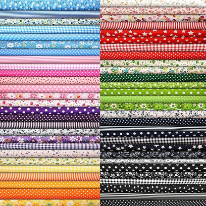 Ainiv 56pcs Fabric Bundles Squares, 9.8"x9.8" 100% Cotton Quilting Fabric Bundles, Precut Multi-Color and Different Pattern for Patchwork, Quilting, Sewing, DIY Crafts, Mask