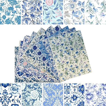 40 Strip Jelly Roll Fabric Strips for Sewing, 100% Cotton Fabric for Quilting Crafting, Precut Bundles, Patchwork Precut Quilt Squares-2.5" x 44" Blue Paisley