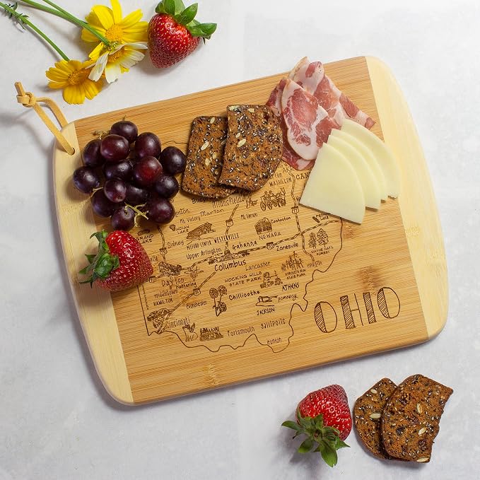 Totally Bamboo A Slice of Life Ohio State Serving and Cutting Board, 11" x 8.75"