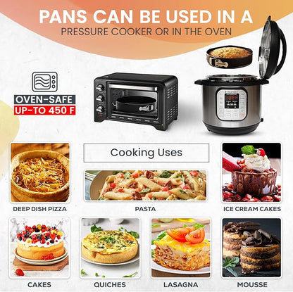 RFAQK 9 Inch Springform Pan Nonstick Leakproof - Spring Form Pan for Cheesecake with Removable Bottom, Include Spatula & 50pcs Parchment Paper, Recipe E-Book - Ideal for Baking Cakes, Pizzas, & More!