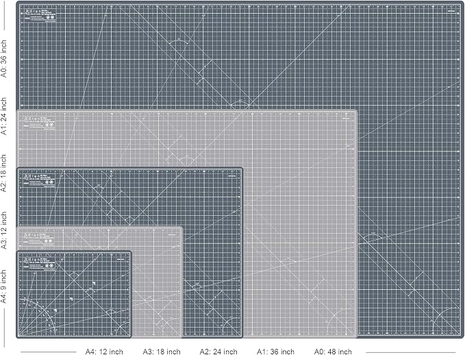 Elan Cutting Mat 36x60 Gray, Extra Large Self Healing Cutting Mat 36 x 60 Inch, 5-Ply Craft Board Gray, Hobby Board for Sewing and Quilting