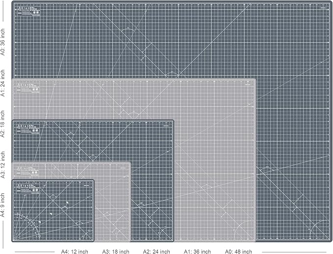 Elan Cutting Mat A2 Gray, Self Healing Cutting Mat 18x24 Inch, 5-Ply Craft Board Gray, Hobby Board for Crafts 18x24 Inch