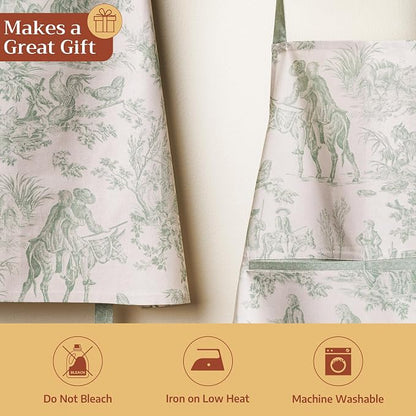Maison d' Hermine 100% Cotton Apron for women with Pocket Kitchen Chef Apron for Men Cooking Spring Summer